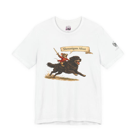 Shenanigans Afoot Tee — Funny Dog Rider Graphic T-Shirt