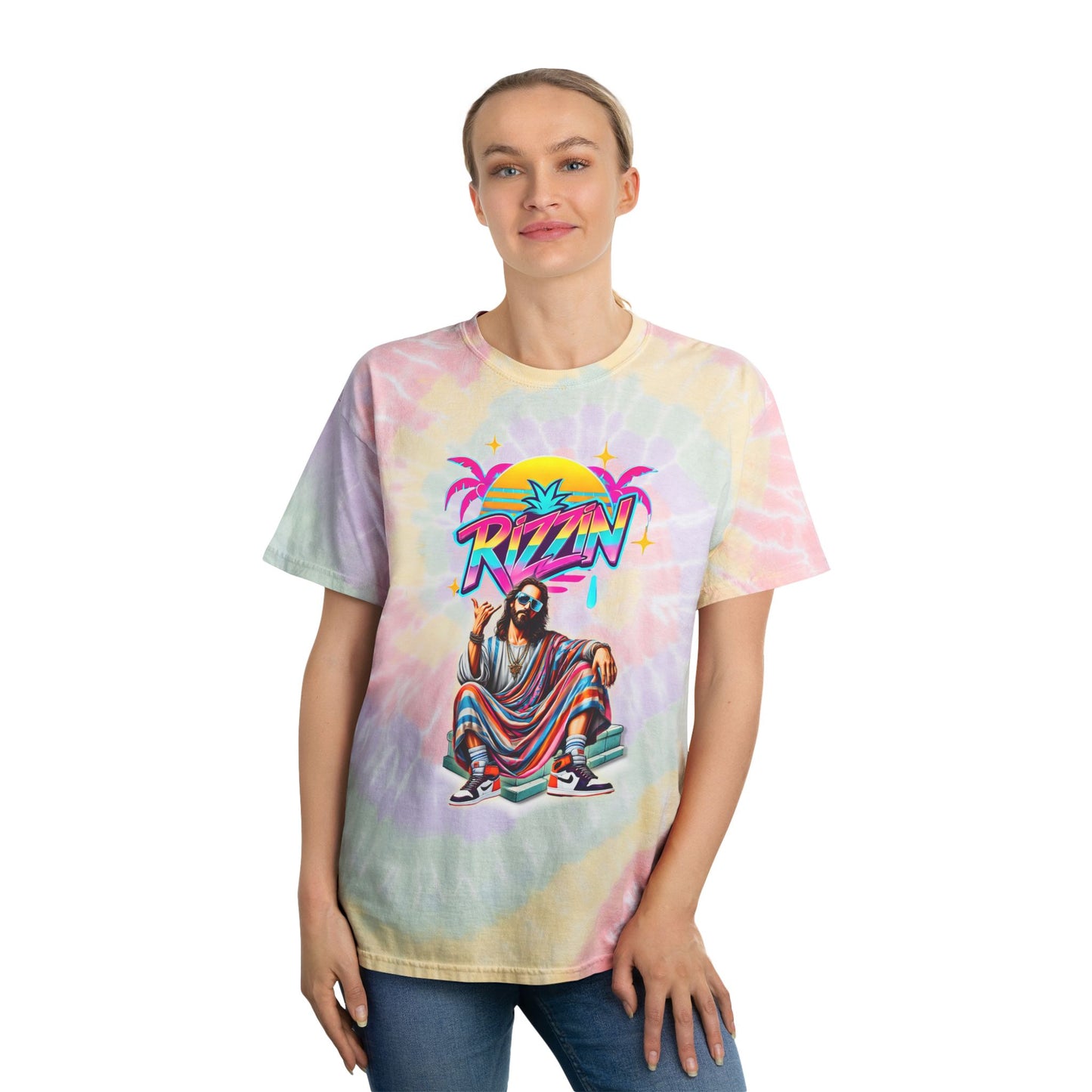 He Is RIZZIN’ Tie-Dye Tee – Bless Up & Brunch Out