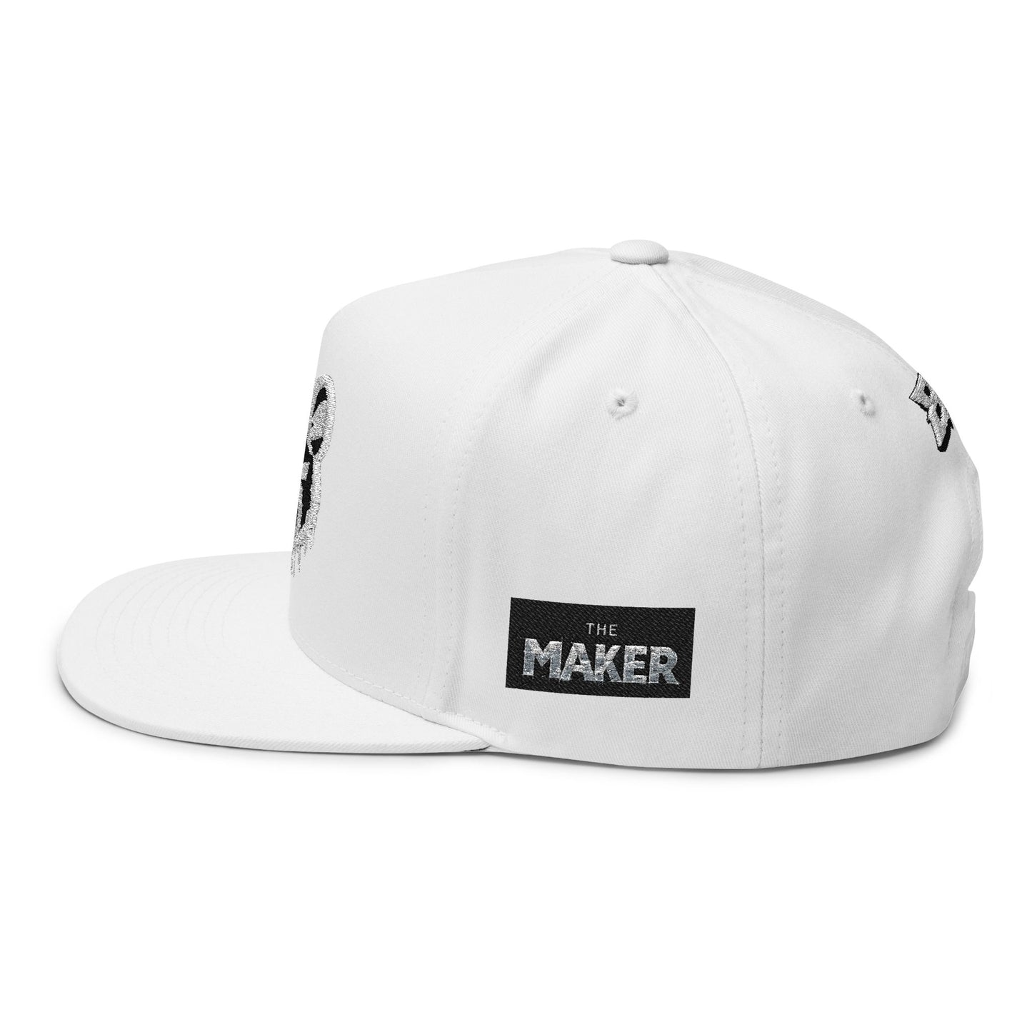 The Maker (White) Flat Bill Hat (snapback)