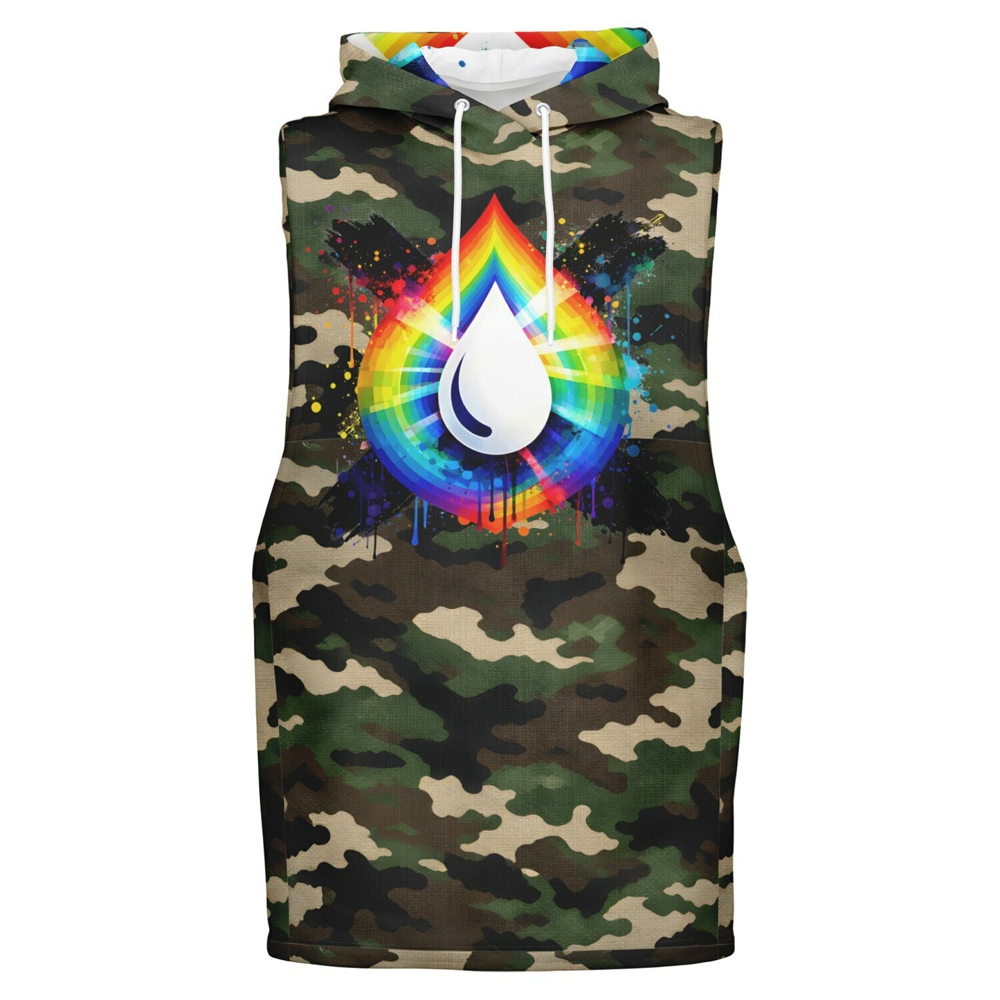 WhiteInk Prism Camo Sleeveless Hoodie