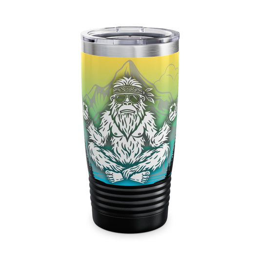 BIG ZEN Forest Tumbler (yellow/blue) - Insulated 20oz Stainless Steel Travel Mug