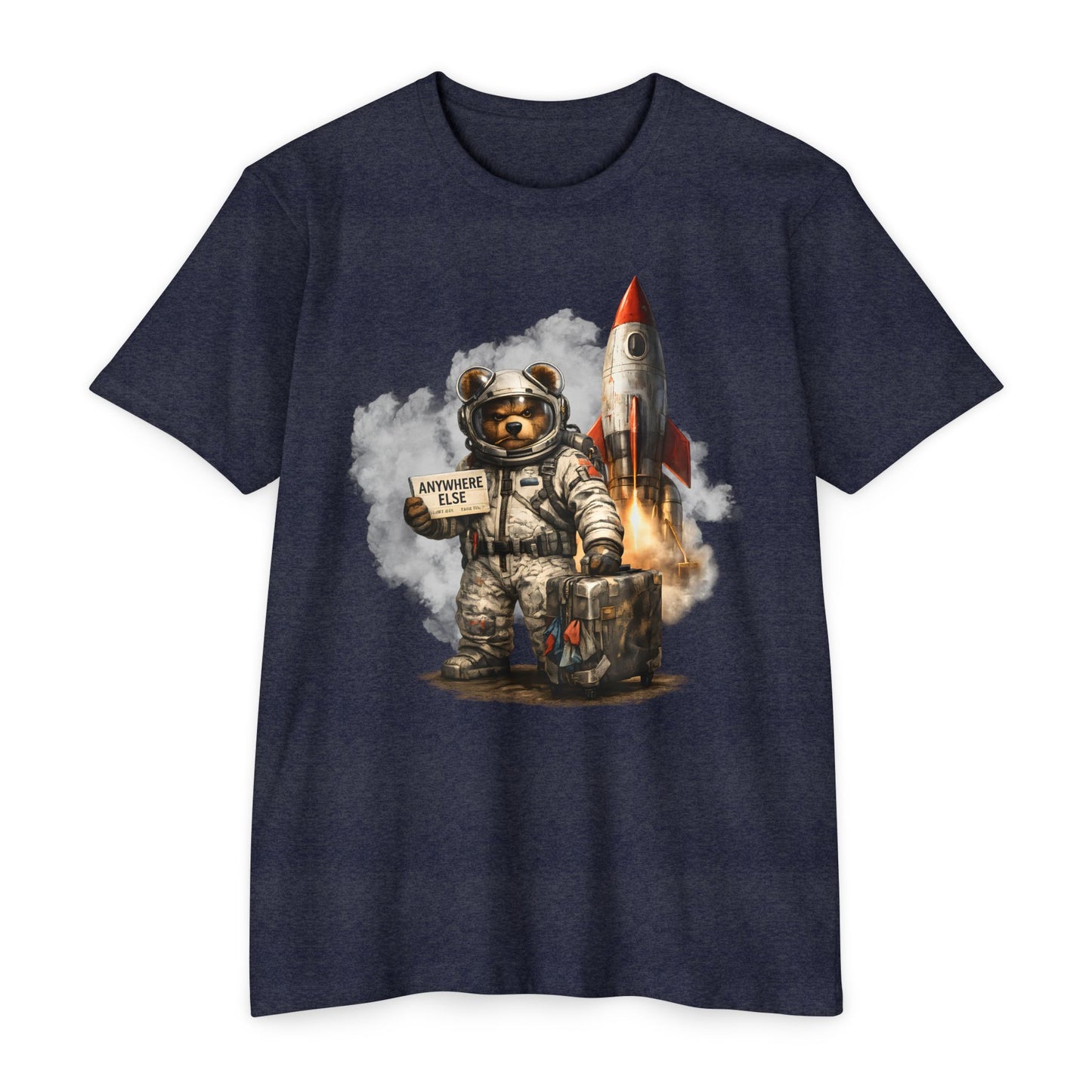 Rocket Bear – “Anywhere Else” Astronaut Graphic T-Shirt