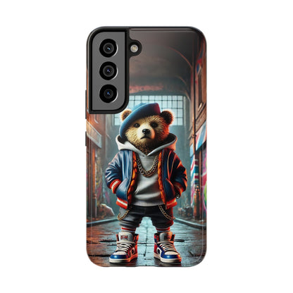 Brit Baddy Bear Phone Case - Durable Protective Cover, Strong UK Flag Soft Silicone Shell, Rugged Britain Animal Mobile Accessory,