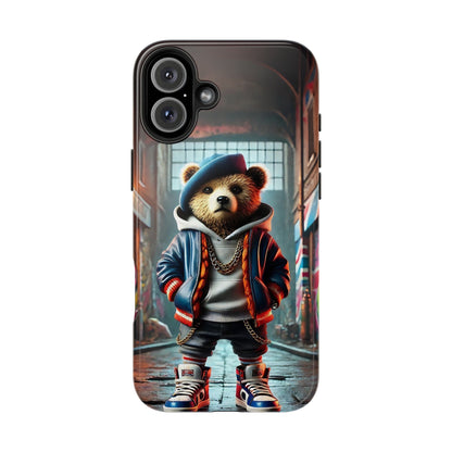 Brit Baddy Bear Phone Case - Durable Protective Cover, Strong UK Flag Soft Silicone Shell, Rugged Britain Animal Mobile Accessory,