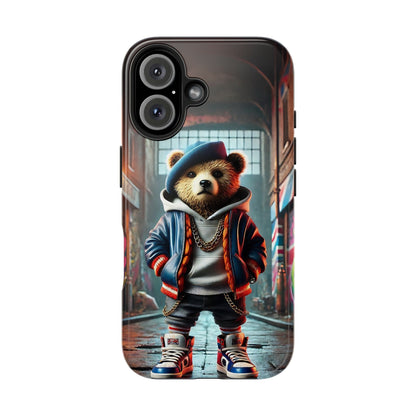 Brit Baddy Bear Phone Case - Durable Protective Cover, Strong UK Flag Soft Silicone Shell, Rugged Britain Animal Mobile Accessory,