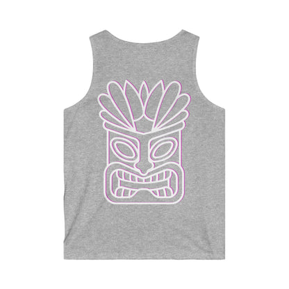 Tiki Tank Top (White/Pink)