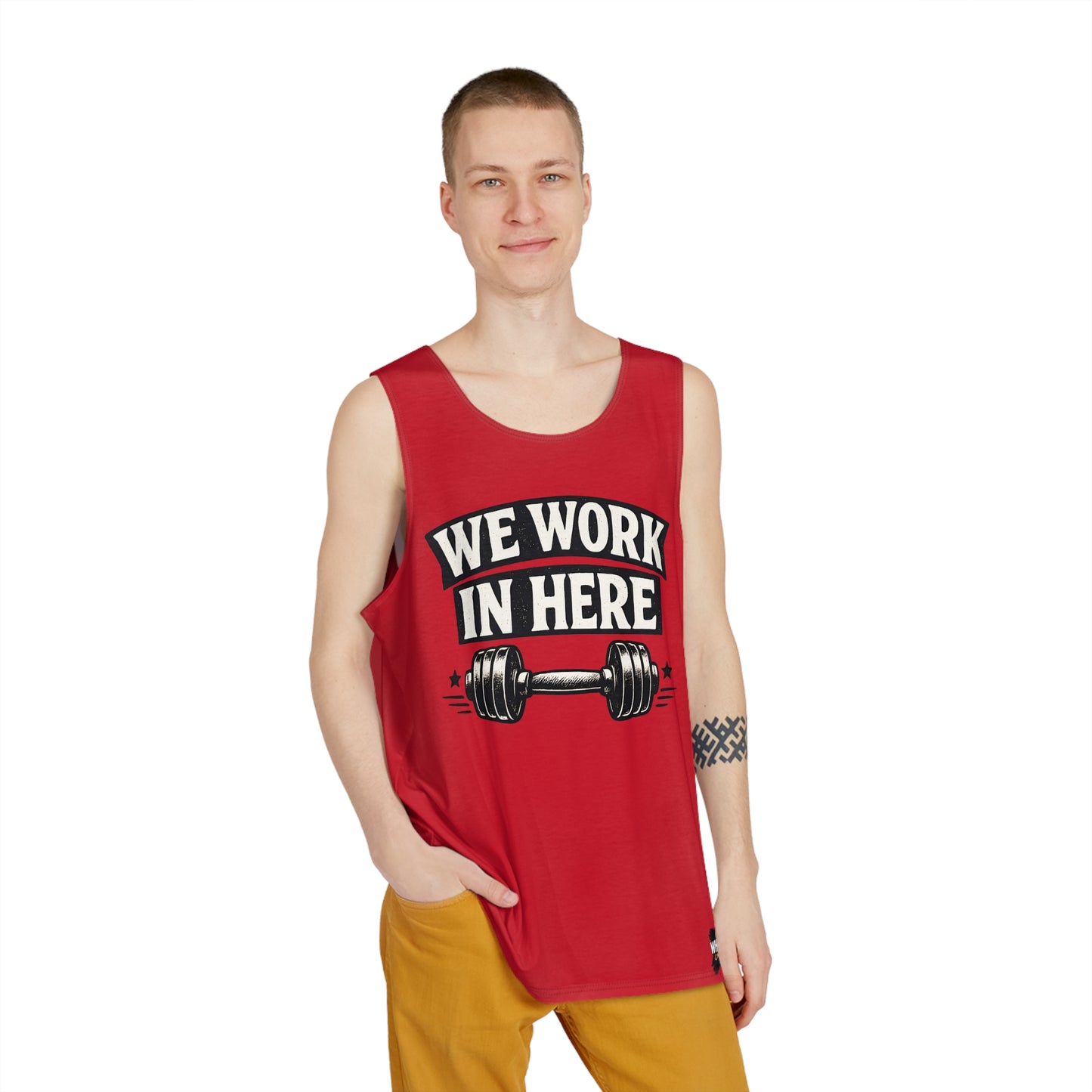We Work In Here To Flex Out There Tank Top — Men's Fitness Motivational Tank