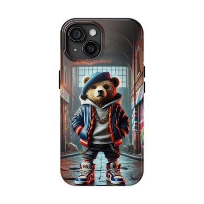 Brit Baddy Bear Phone Case - Durable Protective Cover, Strong UK Flag Soft Silicone Shell, Rugged Britain Animal Mobile Accessory,