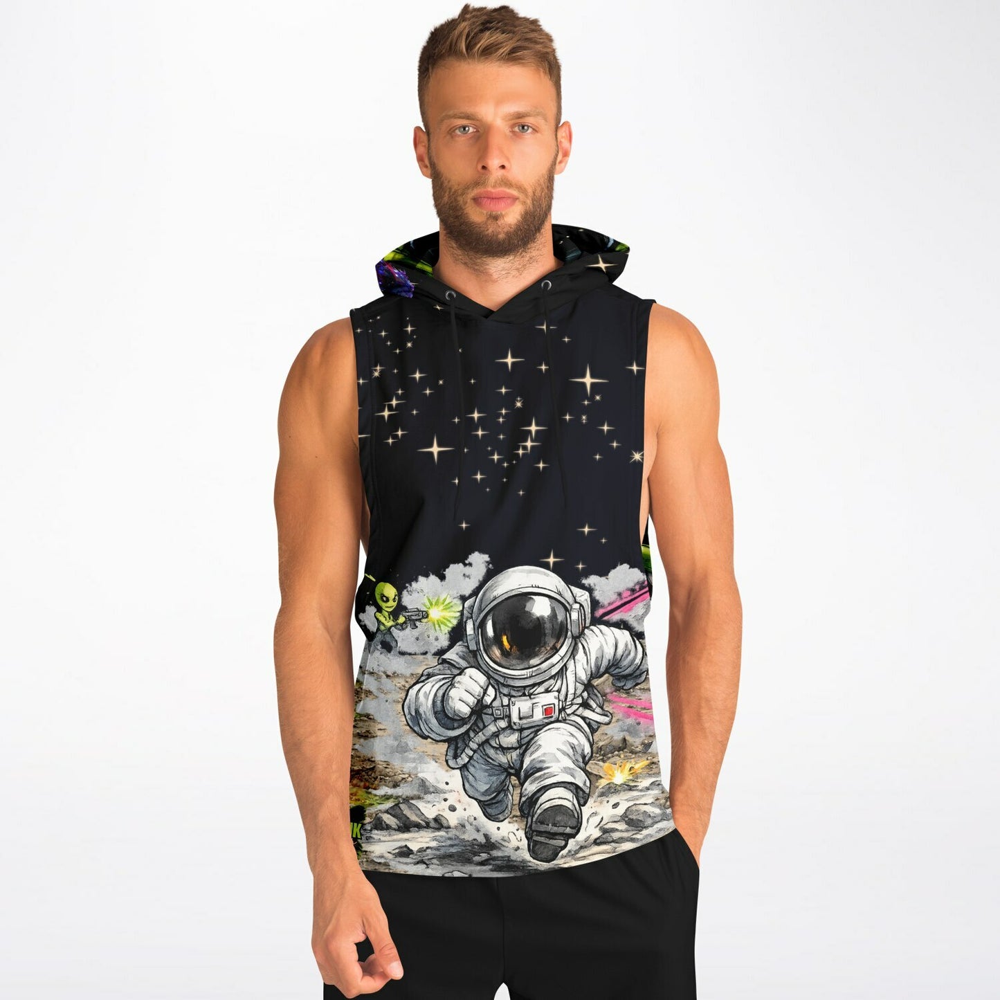 Spaceman Down Sleeveless Hoodie