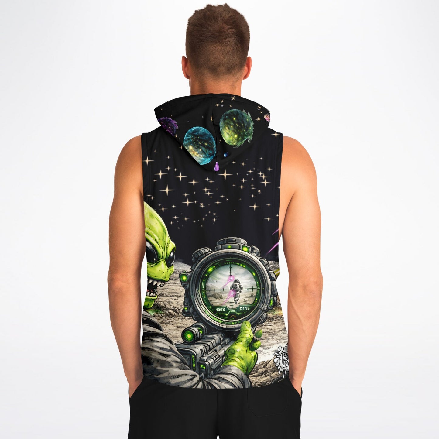 Spaceman Down Sleeveless Hoodie
