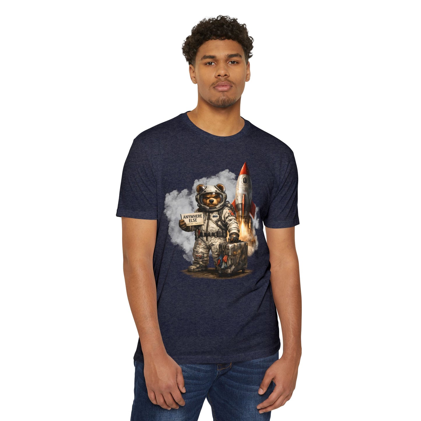Rocket Bear – “Anywhere Else” Astronaut Graphic T-Shirt