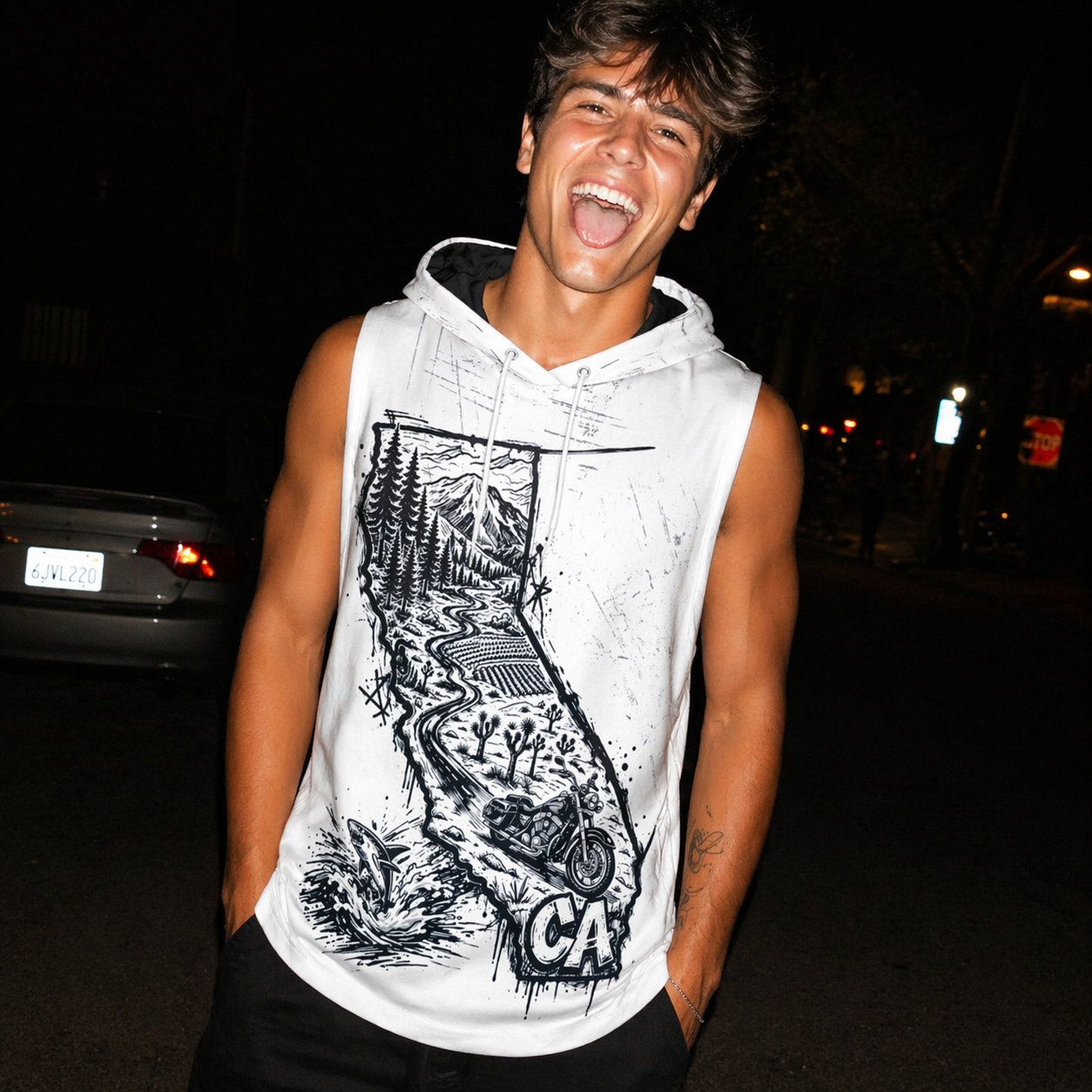 Cruisin California Sleeveless Hoodie