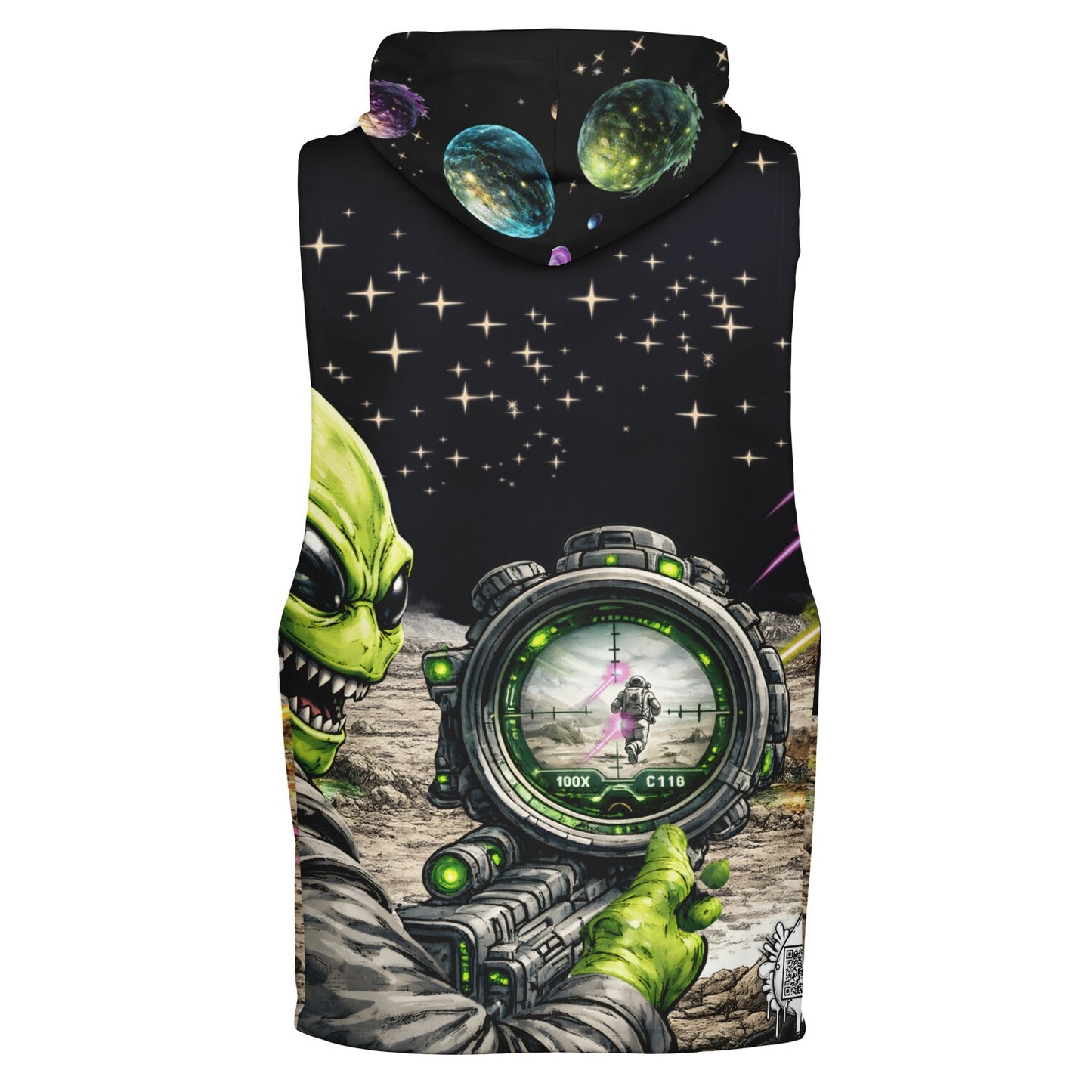 Spaceman Down Sleeveless Hoodie