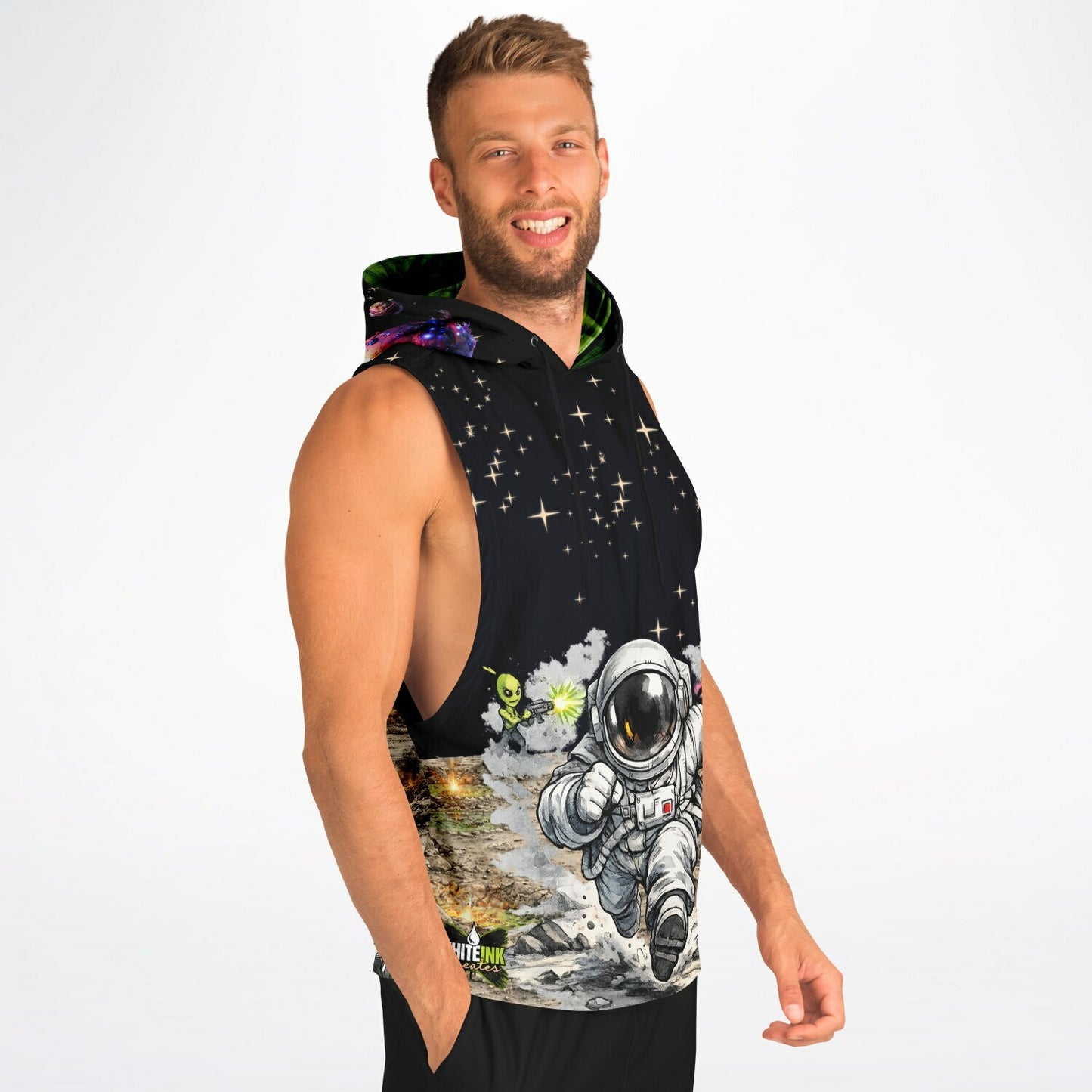 Spaceman Down Sleeveless Hoodie