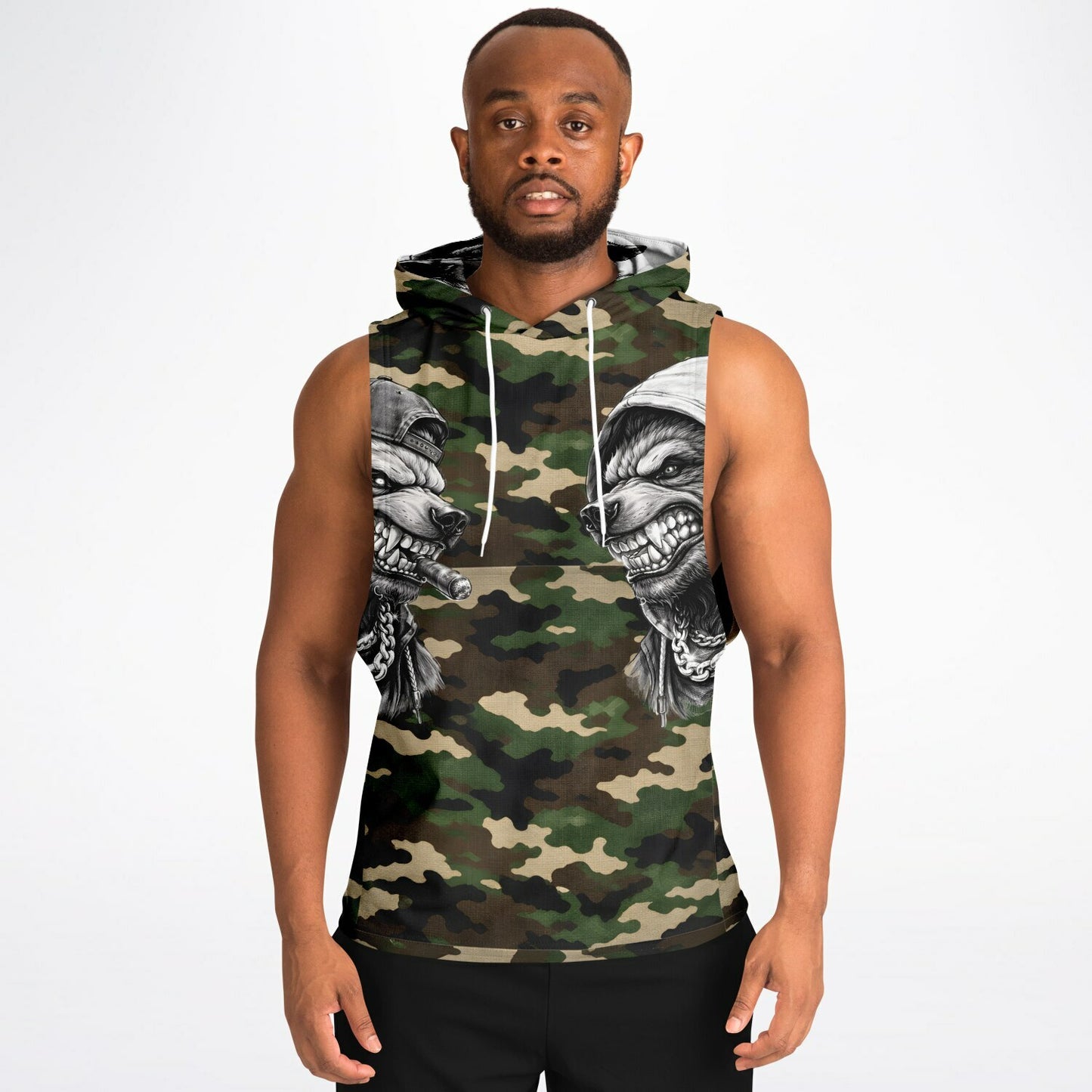 Baddy Bears Face Off Drop Armhole Hoodie